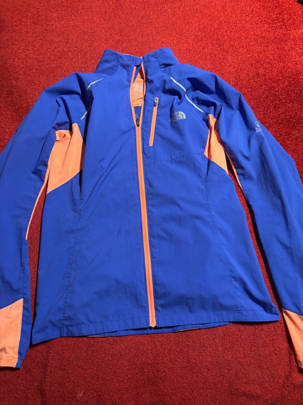 The North Face Royal Blue Jacket with Coral Accents Flight Series. Size Medium